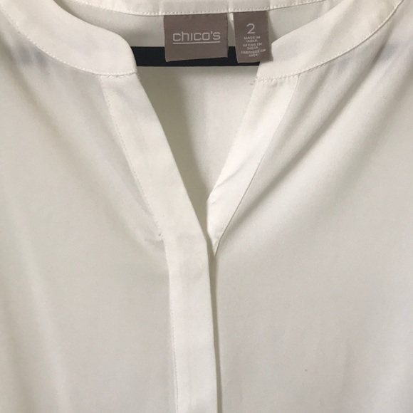 CHICO’S SEMI-SHEER TUNIC WITH POET SLEEVES - Picture 3 of 4